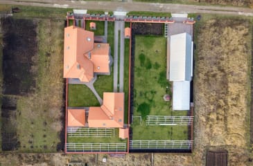 An aerial view of a spacious horse property listed in Jason Anson’s real estate listings, available for equestrian enthusiasts seeking expert buyer's agent guidance.