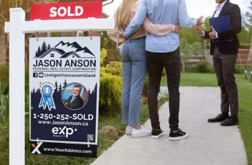 Jason Anson Personal Real Estate Corporation 'Sold' sign in front of a residential property, symbolizing a successful sale.